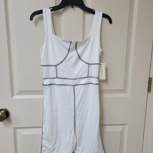 No Comment NY-LA Womens Romper White Dark Stitching One Piece